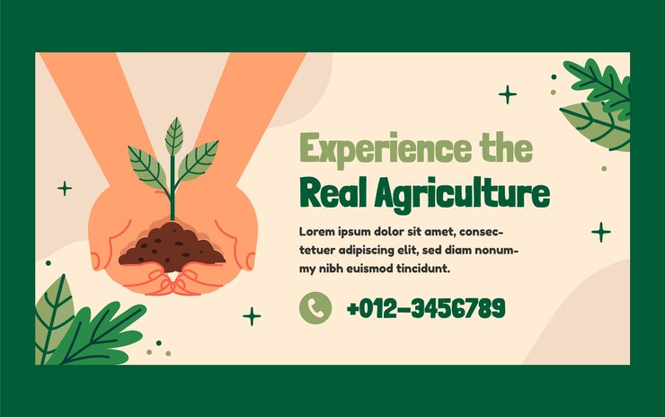 Vettore gratuito modello di facebook dell'azienda agricola disegnata a mano