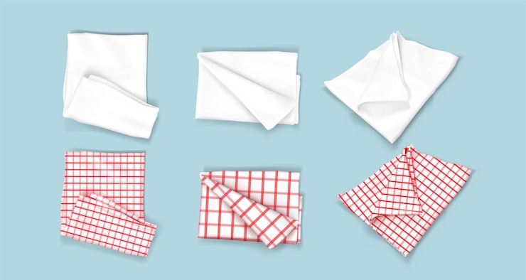 Vettore gratuito modello di fazzoletto bianco vuoto e rosso