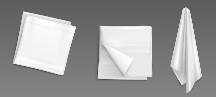 Vettore gratuito modello di fazzoletto bianco vuoto