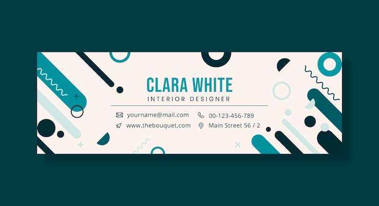 Vettore gratuito modello di firma e-mail design piatto