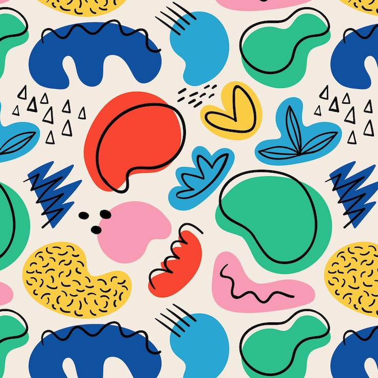 Vettore gratuito modello di forme astratte disegnate a mano