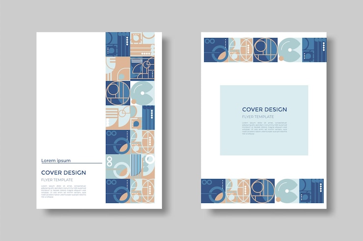 Vettore gratuito modello di forme geometriche astratte bauhaus minimal art design background cerchio moderno triangolo e quadrato bauhaus pattern sfondi poster e copertine alla moda