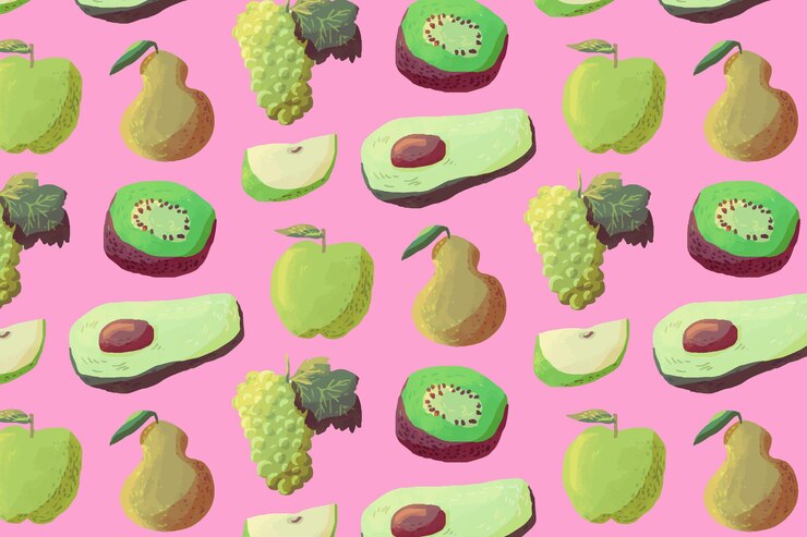 Vettore gratuito modello di frutta con avocado