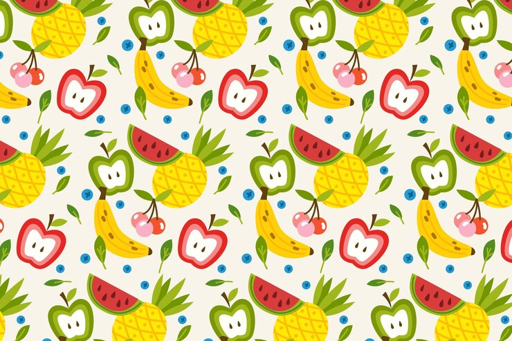 Vettore gratuito modello di frutti colorati