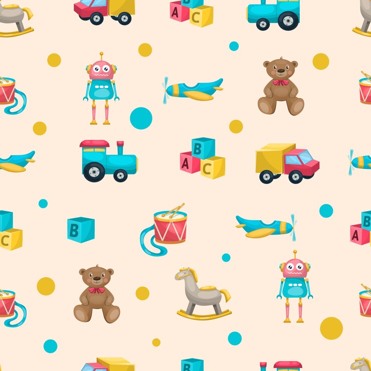 Vettore gratuito modello di giocattoli per bambini