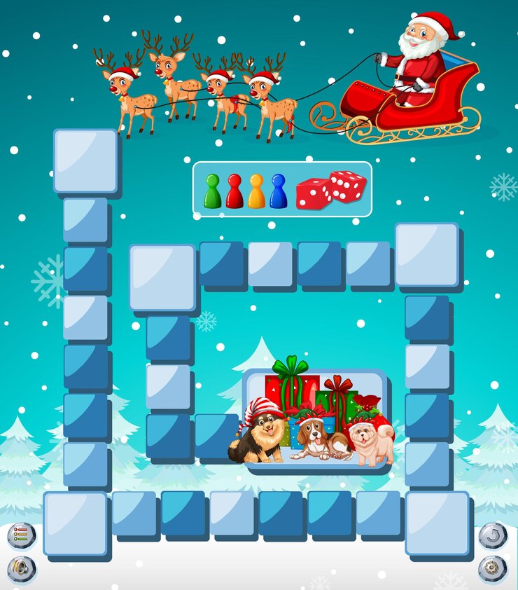 Vettore gratuito modello di gioco di conteggio in tema natalizio