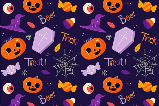 Modello di halloween disegnato a mano con bare