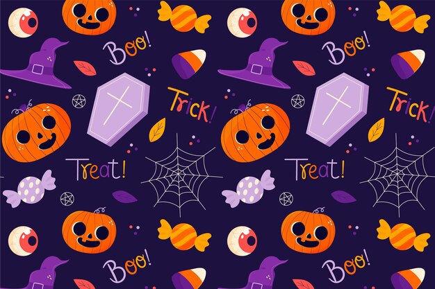 Modello di halloween disegnato a mano con bare