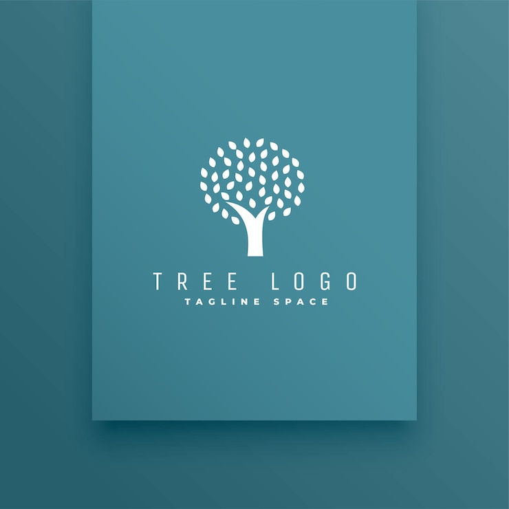 Vettore gratuito modello di icona del logo dell'albero naturale con spazio per il tagline