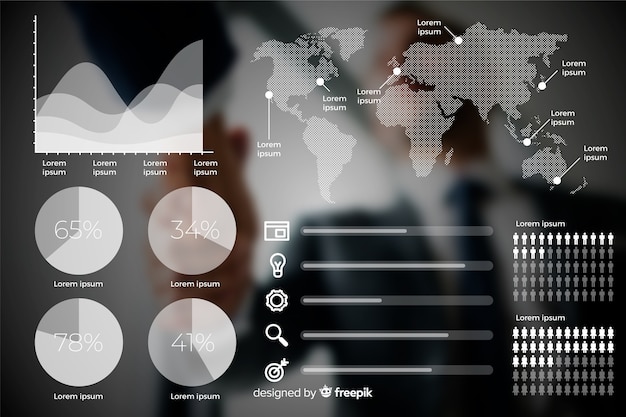 Modello di infografica di affari con foto