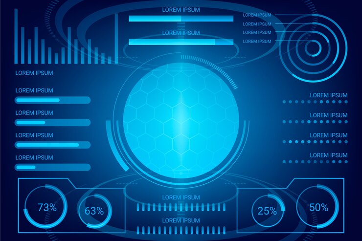 Vettore gratuito modello di infografica futuristico