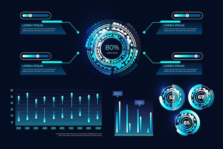 Vettore gratuito modello di infografica futuristico