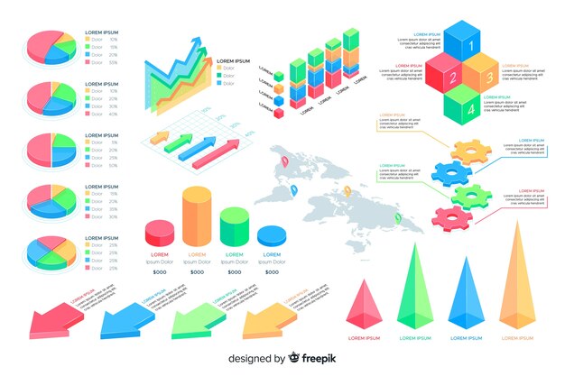 Modello di infografica isometrica