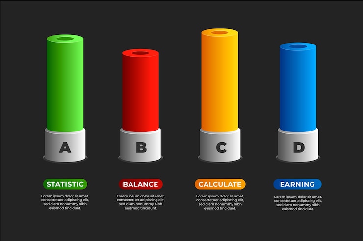Vettore gratuito modello di infographic di barre 3d