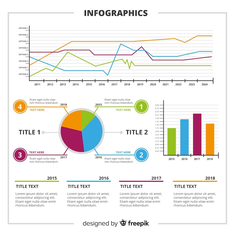 Vettore gratuito modello di infographic moderno con stile colorato
