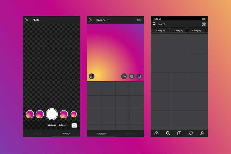 Vettore gratuito modello di interfaccia del profilo instagram