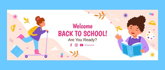 Modello di intestazione di Twitter per il ritorno a scuola