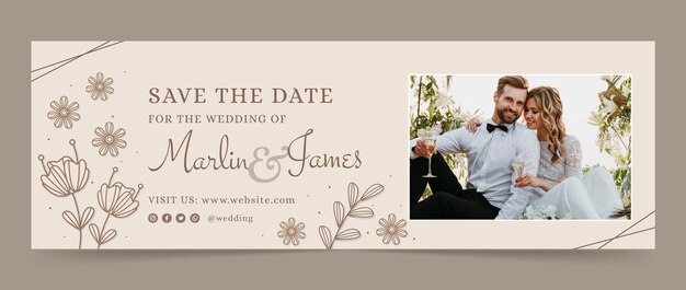 Modello di intestazione di Twitter per la celebrazione del matrimonio