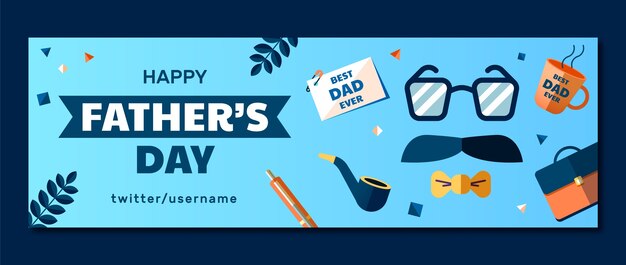 Modello di intestazione di Twitter per la celebrazione della festa del papà