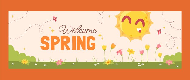 Modello di intestazione di Twitter per la celebrazione della primavera