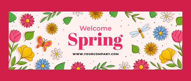 Modello di intestazione di Twitter per la celebrazione della primavera