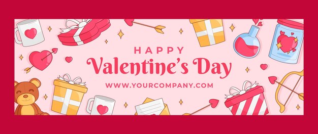 Modello di intestazione twitter per la celebrazione di San Valentino