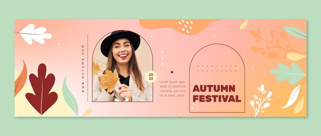 Modello di intestazione twitter sfumato per la celebrazione del festival di metà autunno