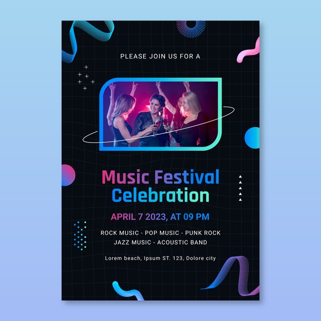Modello di invito al festival musicale