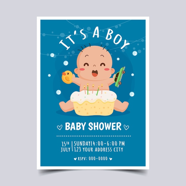 Modello di invito alla doccia del bambino