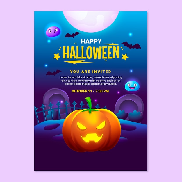 Modello di invito di halloween sfumato