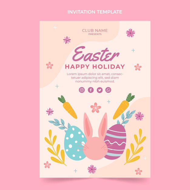 Modello di invito di Pasqua piatto