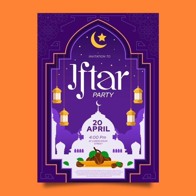 Modello di invito iftar dettagliato