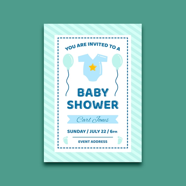 Modello di invito per baby shower (ragazzo)