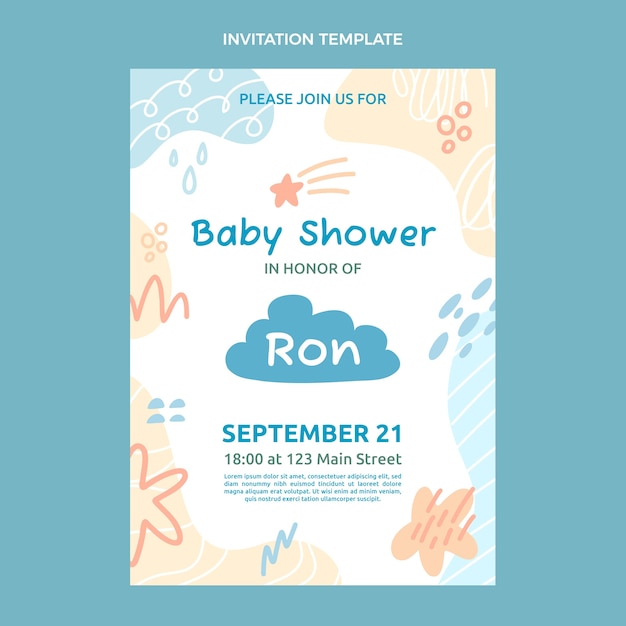 Modello di invito per baby shower