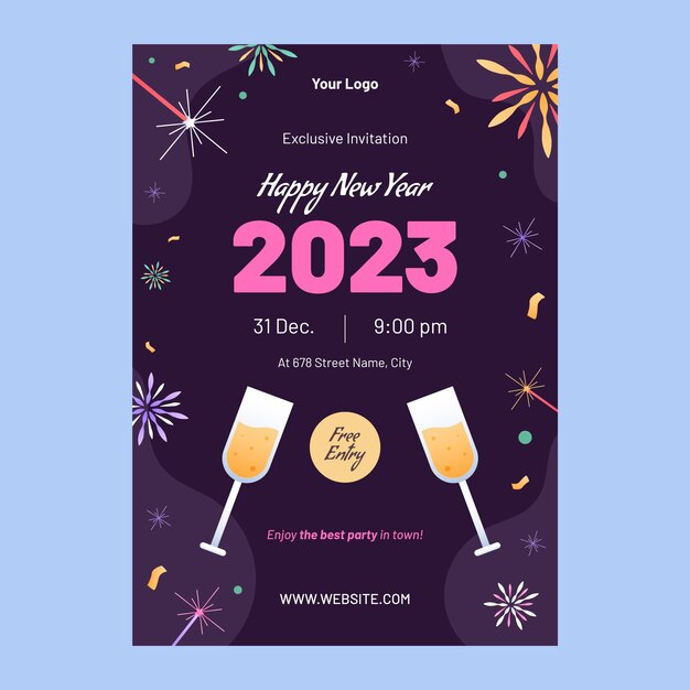 Modello di invito per la celebrazione del nuovo anno