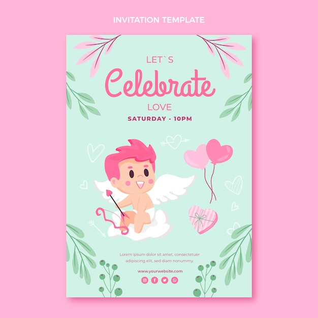 Modello di invito piatto per San Valentino