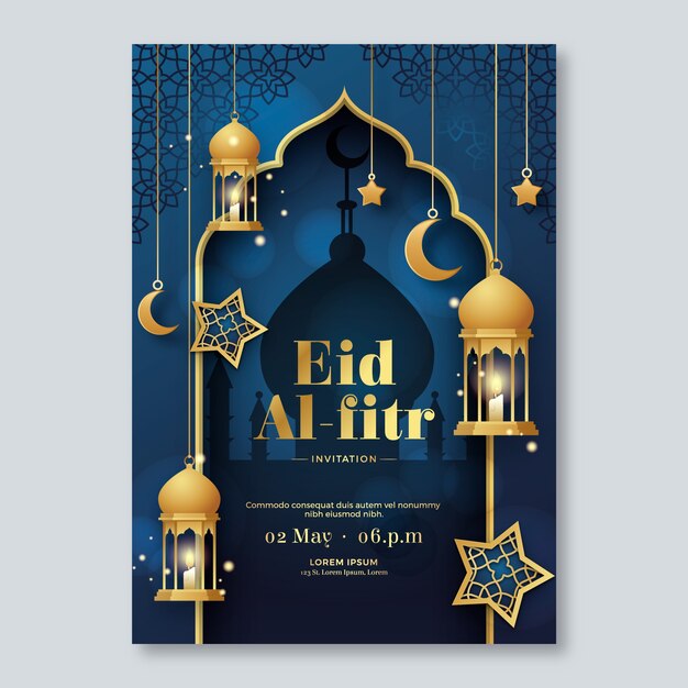 Modello di invito sfumato eid al-fitr
