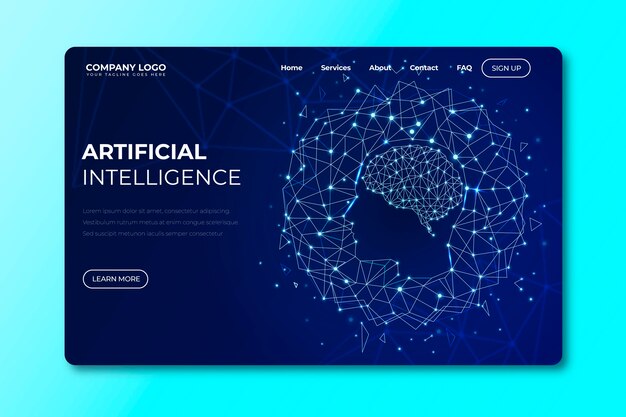Modello di landing page di intelligenza artificiale