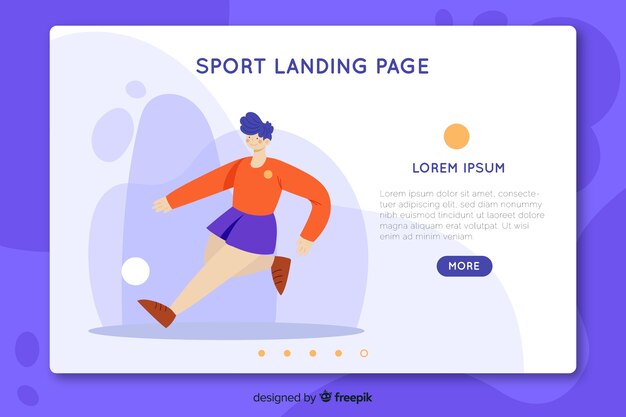 Modello di landing page sport piatto