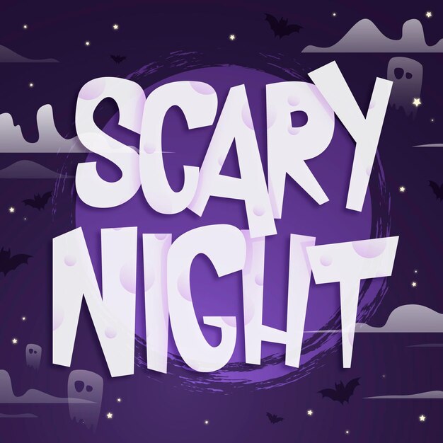 Modello di lettering notte spaventosa