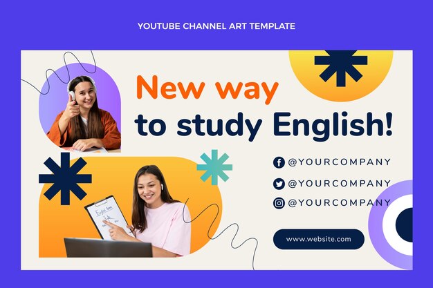 Modello di lezioni di inglese sfumato