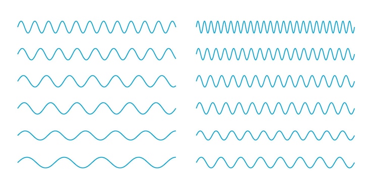 Vettore gratuito modello di linee ondulate a zigzag blu astratto in set