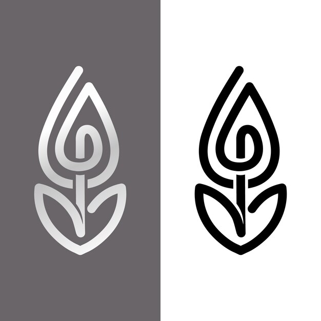 Modello di logo astratto in due versioni impostate