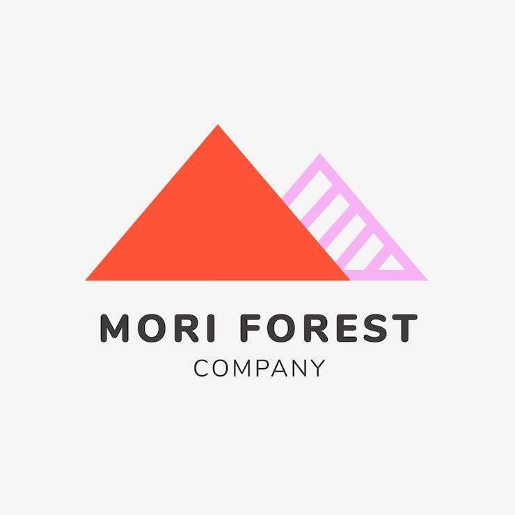 Vettore gratuito modello di logo aziendale verde, vettore di design del marchio, testo azienda foresta mori