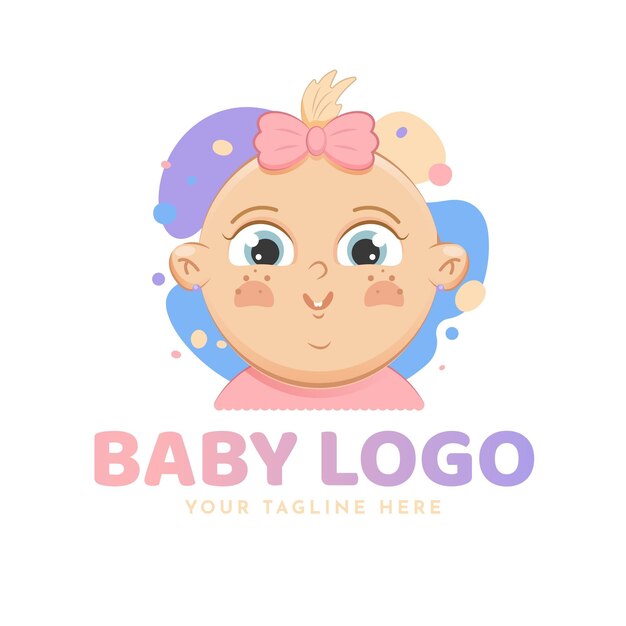 Modello di logo bambino dettagliato