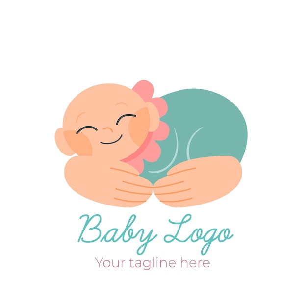 Modello di logo bambino dettagliato