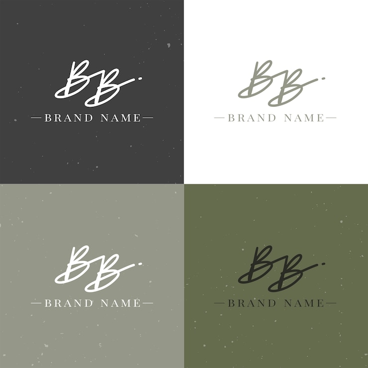 Vettore gratuito modello di logo bb design piatto disegnato a mano