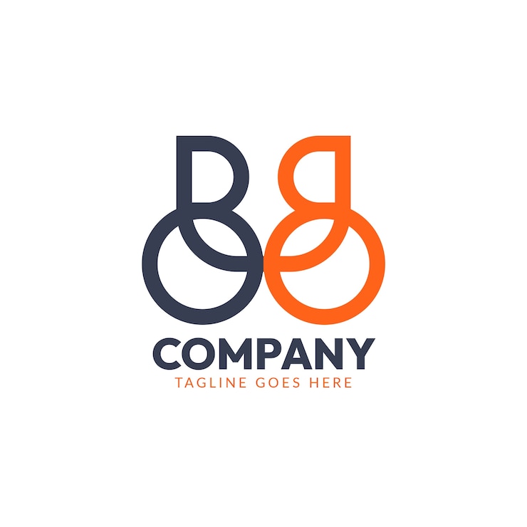 Vettore gratuito modello di logo bb design piatto