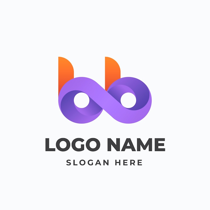 Vettore gratuito modello di logo bb sfumato
