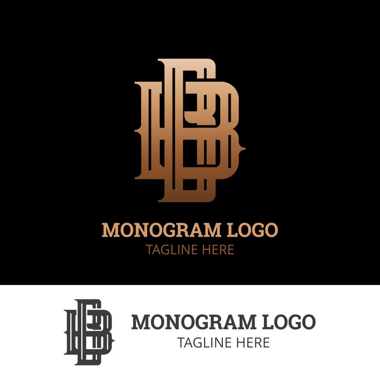 Vettore gratuito modello di logo bb sfumato